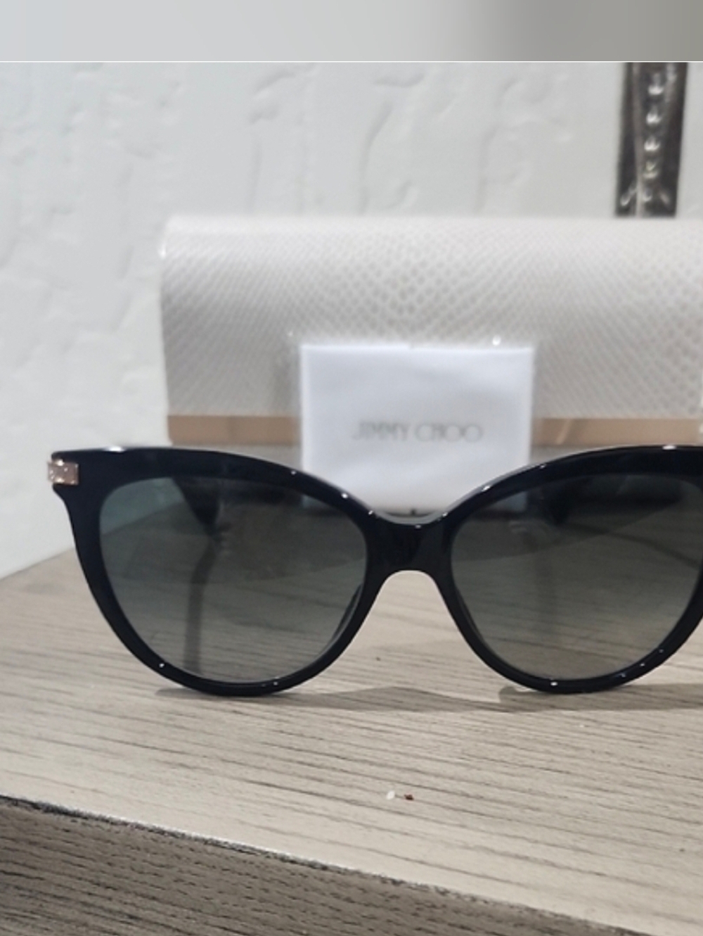 Jimmy Choo Black Cat-Eye Sunglasses